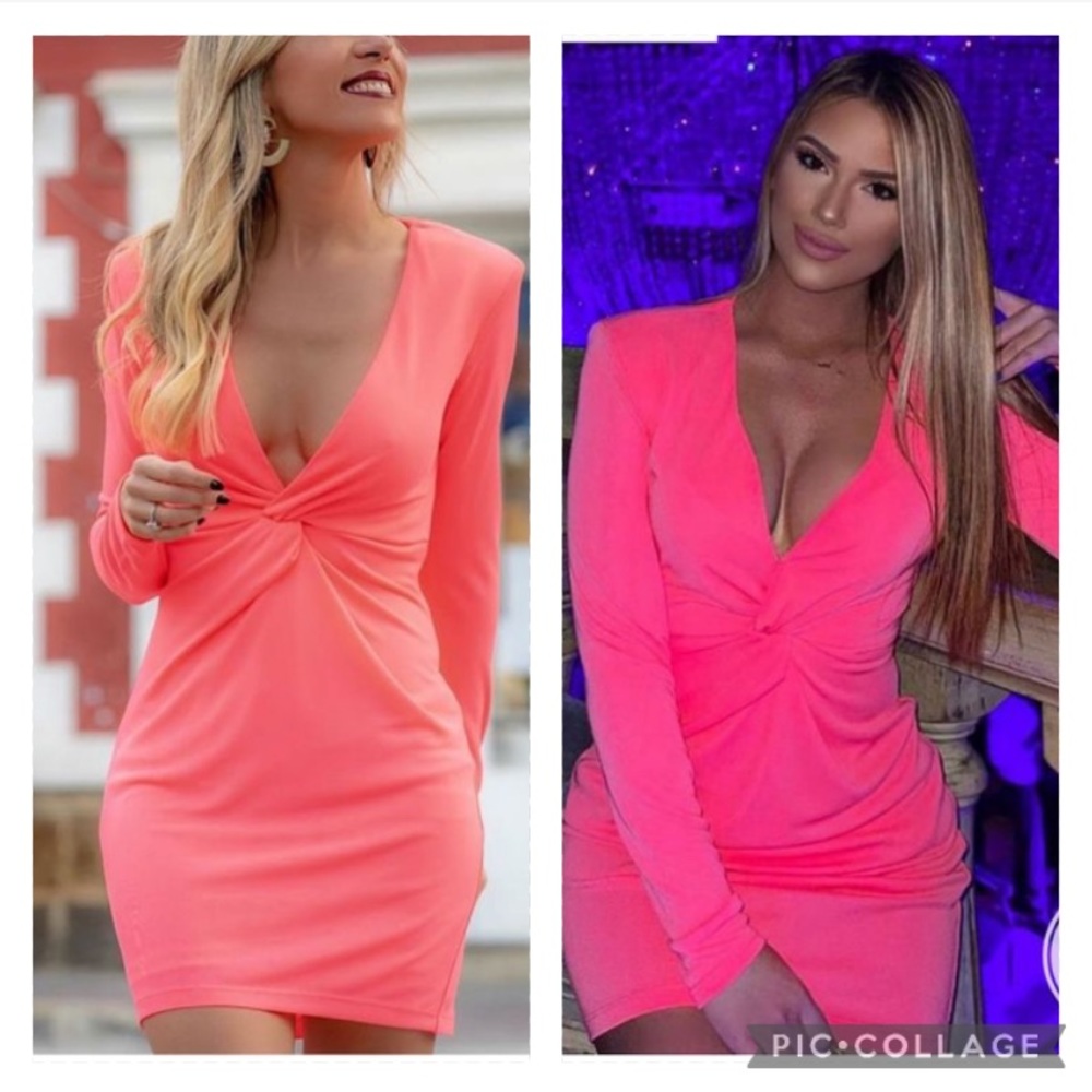 ZARA last 1 🔥 knotted stretchy v-neck dress blogger favorite